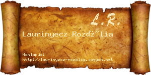 Laurinyecz Rozália névjegykártya